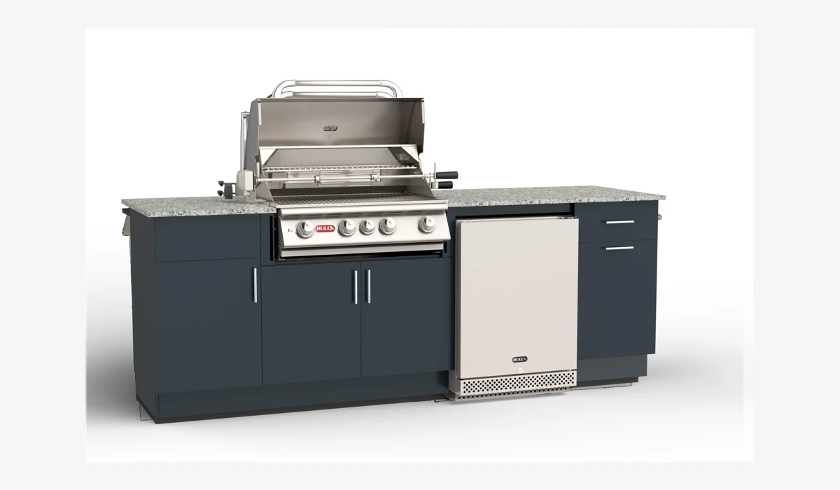 Bull Myrtle Beach 8 ft DuraBull outdoor kitchen, Symphony Blue